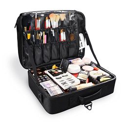 Becko Large Professional Cosmetic Bag Portable Travel Makeup Organizer Case Box for Artist, Acto ...