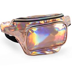 MUM’S MEMORY Metallic Hologram Fanny Pack – Outdoor Sport Waist Pack for Running, Hiking,  ...