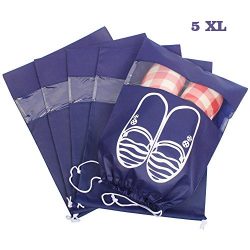 tomons Travel Shoe Bags Set of 5 Waterproof Drawstring Shoe Storage Bags For Men & Women