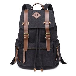 BeautyWill Vintage Canvas Backpack Rucksack Unisex for School Travel Hiking