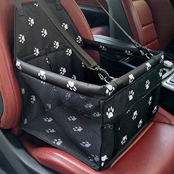 Upworld Pet Dog Car Booster Seat, Travel Safety Pet Seat Carrier Bag Foldable Portable with Dog  ...