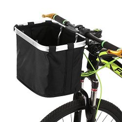 Lixada Bicycle Front Basket Folding Removable Bike Handlebar Basket Pet Cat Dog Carrier Bag Alum ...