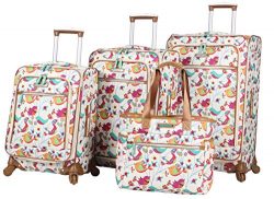 Lily Bloom Luggage Set 4 Piece Suitcase Collection With Spinner Wheels For Woman (Twitty Twig)