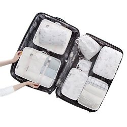 Belsmi 8 Set Packing Cubes – Waterproof Compression Travel Luggage Organizer With Shoes Ba ...