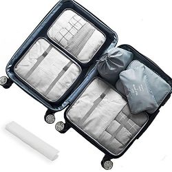 Lonew 7Pcs Packing Cubes, Travel Luggage Packing Organizers – Multi-functional Clothing So ...