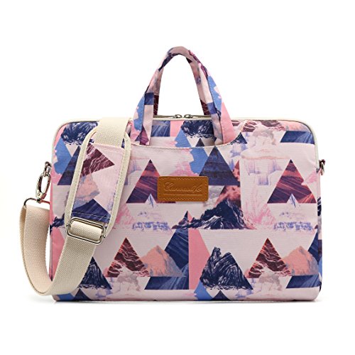Canvaslife Pink triangle Pattern 15 inch Waterproof Laptop Shoulder Messenger Bag Case With Rebo ...