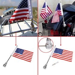 Jade Motorcycle Flag Pole Mount & 6×9 Flag American USA For Honda Goldwing CB VTX CBR Y ...