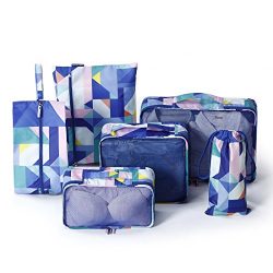 6 Set Packing Cube,EVATECH Travel Packing Organizers for Luggage (Geometry Pattern)