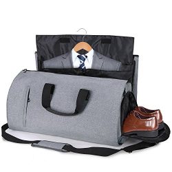 Carry-on Garment Bag Suit Travel Bag Duffel Bag Weekend Bag Flight Bag Gym Bag – Grey