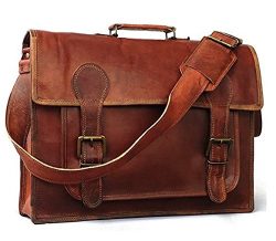 18inch Handmade Genuine Leather Messenger Bag Satchel Bag Winery Products