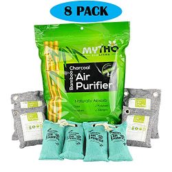 Bamboo Charcoal Air Purifying Bag Naturally Remove Odor from Refrigerator, Cars, Closets, Shoes, ...