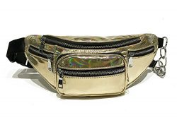 Hologram Waist Bag Waterproof Shiny Neon Fanny Pack Bum Bag Travel Purse Satchel Golden