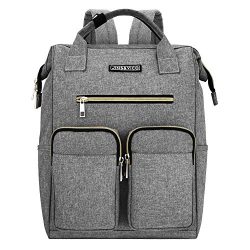 JINS & VICO Laptop Backpacks，Wide Open Professional Business Laptop Bag Large Bookbag Handb ...