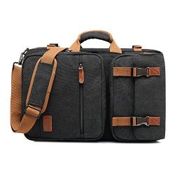 Amzbag Laptop Bag Convertible Backpack Messeng bag Laptop Case 17 Inches Water-resistance Canvas ...