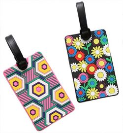 Nasis Cute Travelling Luggage Tag/ID Holder AL9012 pack of 2 (AL9012-flower)