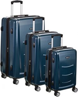 AmazonBasics Hardshell Spinner Luggage – 3-Piece Set (20″, 24″, 28″), Na ...