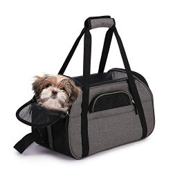 Jespet Soft Sided Pet Carrier Comfort 19″ for Travel, Portable Dog Tote Bag for Small Anim ...