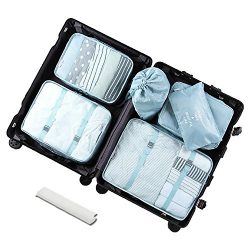 Lonew 7Pcs Packing Cubes, Travel Luggage Packing Organizers – Multi-functional Clothing So ...