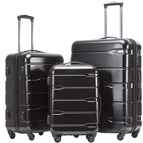 Coolife Luggage Expandable 3 Piece Sets PC+ABS Spinner Suitcase 20 inch ...