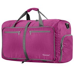 Gonex 80L Packable Travel Duffle Bag, Large Lightweight Luggage Duffel (Rose Red)