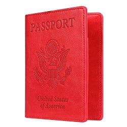 Famavala RFID Blocking Case Cover Holder Wallet for Passport (ARed)