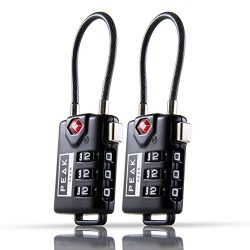 TSA Approved Travel Luggage Locks – Small Combination Cable Lock for Suitcase, Baggage or  ...