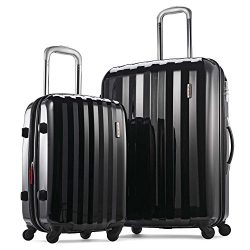 Samsonite Prism Two-Piece Hardside Spinner Set (20″/28″), Black