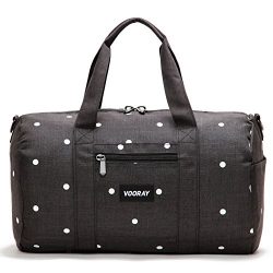 Vooray Roadie 16″ Small Gym Duffle Bag, Black Polka Dot