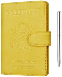 NapaWalli Leather Passport Holder Wallet Cover Case RFID Blocking Travel Wallet (nappa sunshine  ...