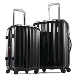 Samsonite Prism Two-Piece Hardside Spinner Set (20″/24″), Black