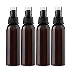 4 oz Amber PET (plastic) Empty Spray Bottle- Pack of 4