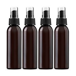 4 oz Amber PET (plastic) Empty Spray Bottle- Pack of 4