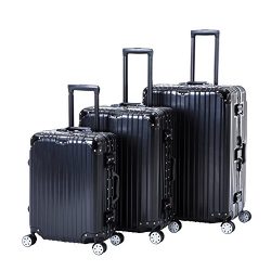 ORKAN Luggage Sets 3 Pieces Set AL Frame Design Hard Shell Luggage Carry ON Suitcase 20 24 28 inch