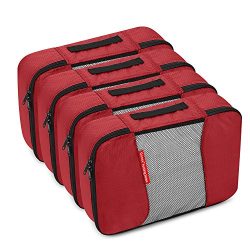 Gonex Packing Cubes Travel Organizer Cubes for Luggage 4xMedium Red