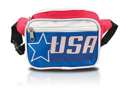 nineteen80something USA Fanny Pack/Patriotic Waist Bag/Hip Fashionable (American Flag Retro Red)