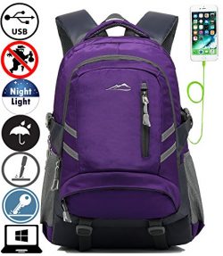 Backpack Bookbag For School College Student Travel Business With USB Charging Port Water Resista ...