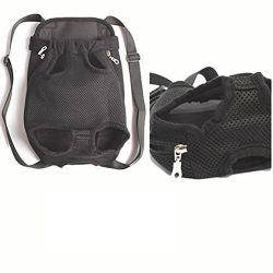Sunfei Nylon Mesh Pet Puppy Dog Cat Carrier Backpack Front Net Bag Tote Sling Carrier (Black, M)