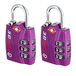 Forge TSA Lock Purple 2 Pack – Open Alert Indicator, Easy Read Dials, Alloy Body