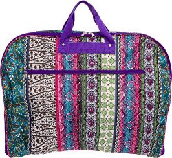 40″ Womens Hanging Garment Bag (Multicolor Boho w/ Purple Trim)