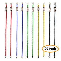 20pack Colored Nylon Coated Stainless Steel Wire Keychains 2mm 6.3 inches Aircraft Cable Key Rin ...