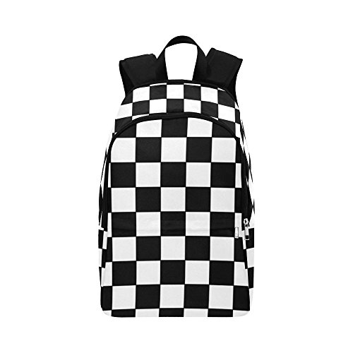 black and white checkered backpack