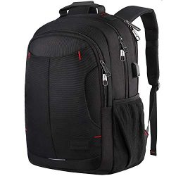 Backpack, Travel School Laptop Backpack for Women Men w/USB Charging Port, Mancro Slim Business  ...