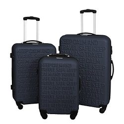 3 PC Luggage Set Durable Lightweight Spinner Suitecase LUG3 SS386A NAVY