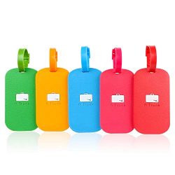 Luggage Tags-Travel Silicon Tag for Baggage Suitcase, Bag, Backpack, 5 Pack