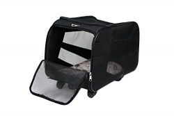 dbest products Pet Smart Cart, Large, Black, Rolling Carrier with wheels soft sided collapsible  ...