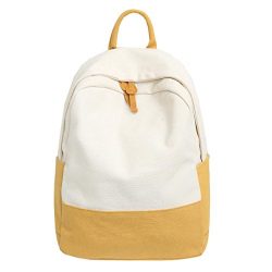 Student Girls Hit Color School Bookbag Travel Laptop Backpack Canvas Daypack Casual Rucksack (Ye ...
