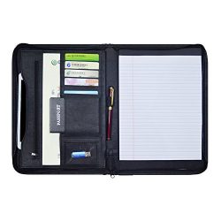 Godery Zippered Padfolio Portfolio Binder, Leather Business Portfolio, 8.5 x 11 Legal Pad, Offic ...