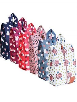 Blulu 6 Pieces Travel Shoe Bags Portable Zippered Shoe Bags Waterproof Nylon Bags for Men Women, ...