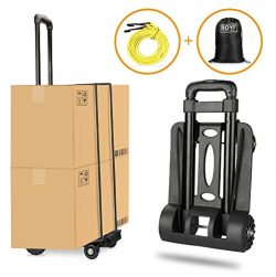 Folding Hand Truck Heavy Duty 155 lbs Loading Capacity 4 Wheel Solid Construction Compact and Li ...