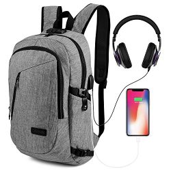 ONSON Anti Theft Laptop Backpack, Business Water Resistant Backpack Travel Bag with USB Charging ...